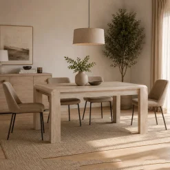 Tavolo Allungabile Marrone Rovere 8 Posti Allungabile 115x80x76h cm, Angoli Arrotondati - Kasano