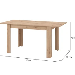 Tavolo Allungabile Marrone Rovere Nodi 8 Posti Allungabile 120x80x76h cm, - Marudo