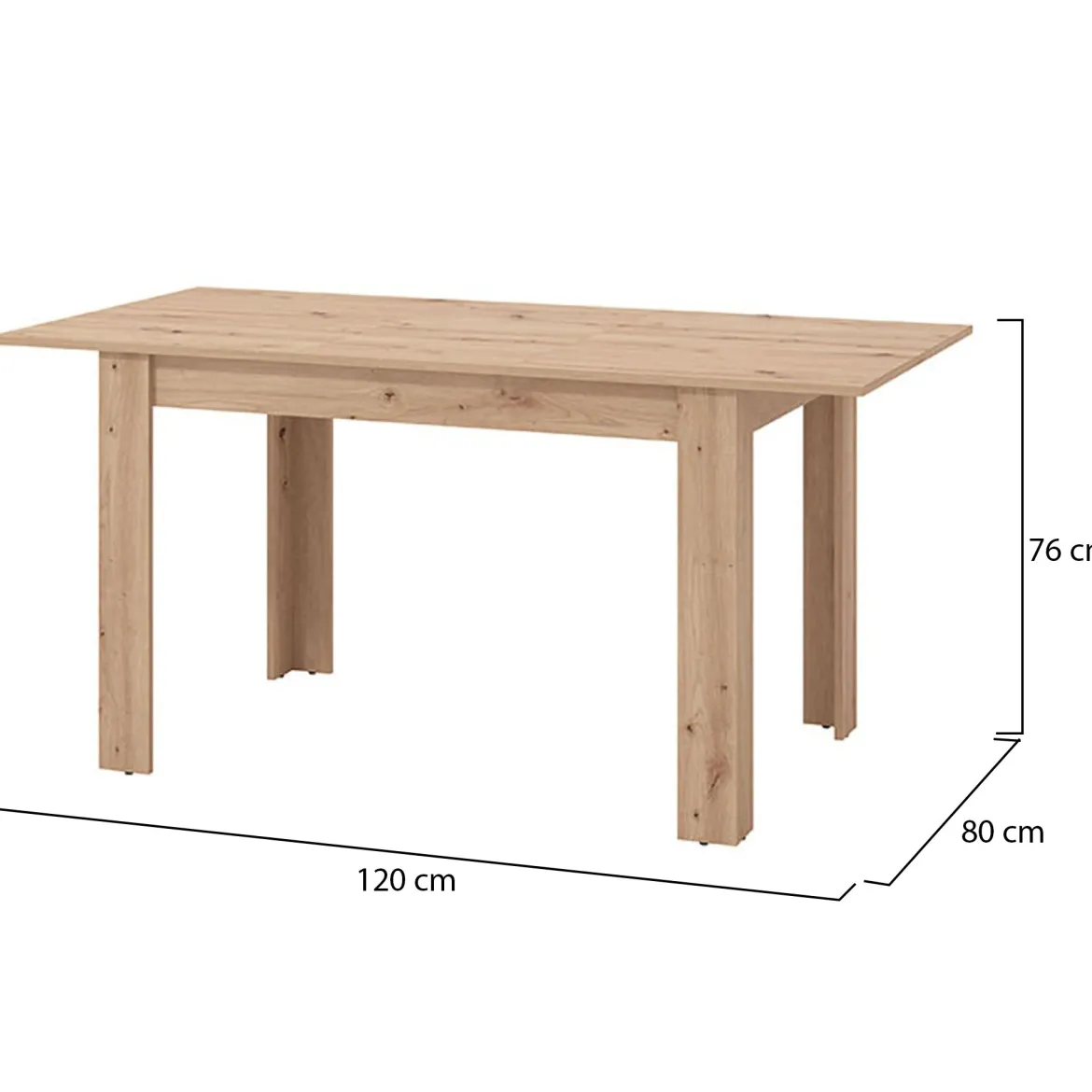 Tavolo Allungabile Marrone Rovere Nodi 8 Posti Allungabile 120x80x76h cm, - Marudo