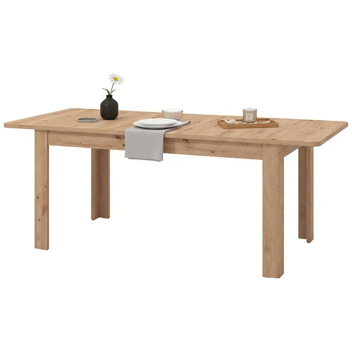 Tavolo Allungabile Marrone Rovere Nodi 8 Posti Allungabile 160x90.5x76.5h cm, - Colosimi