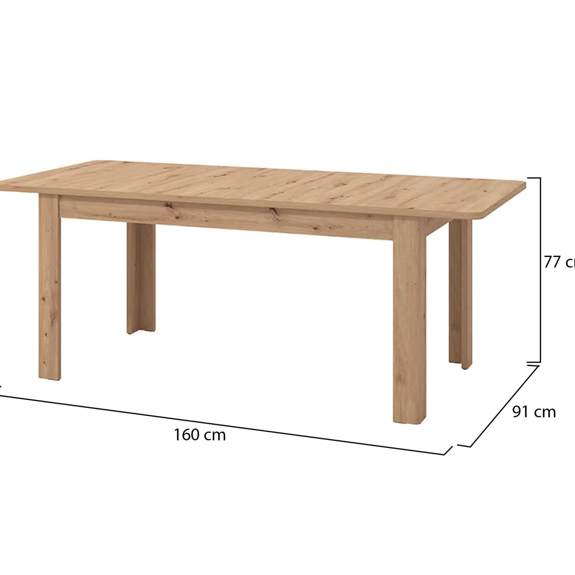 Tavolo Allungabile Marrone Rovere Nodi 8 Posti Allungabile 160x90.5x76.5h cm, - Colosimi