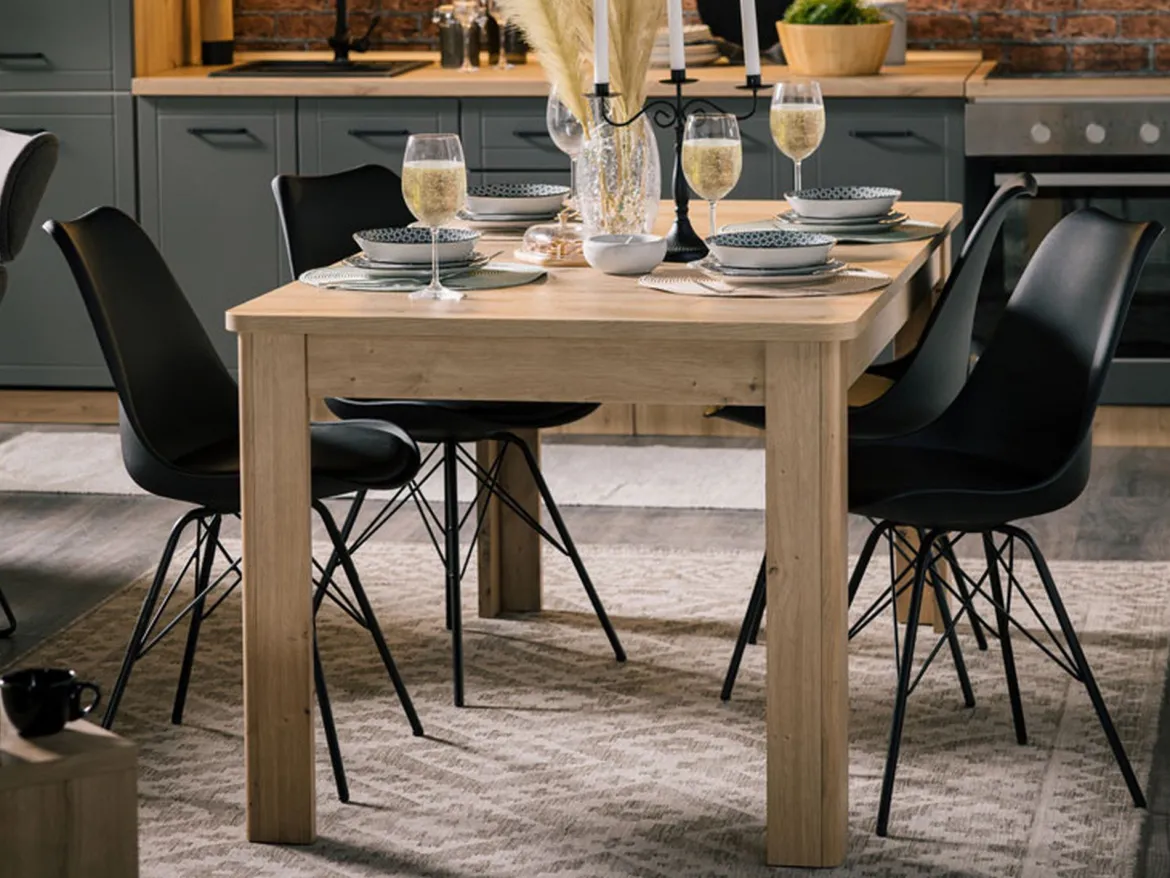 Tavolo Allungabile Marrone Rovere Nodi 8 Posti Allungabile 160x90.5x76.5h cm, - Colosimi