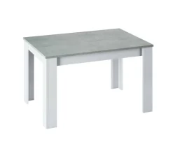 Tavolo allungabile minimal 6-8 posti 140/190x90cm cemento e bianco - Abudula