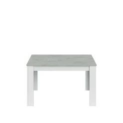 Tavolo allungabile minimal 6-8 posti 140/190x90cm cemento e bianco - Abudula
