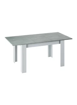 Tavolo allungabile minimal 6-8 posti 140/190x90cm cemento e bianco - Abudula