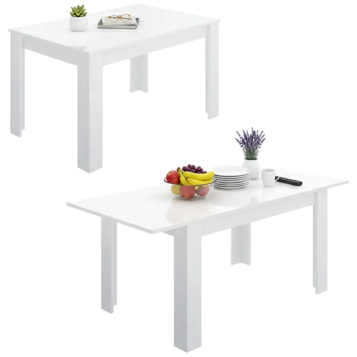 Tavolo allungabile moderno 6-8 posti 140/190x90cm rovere e bianco - Abudula