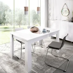 Tavolo allungabile moderno 6-8 posti 140/190x90cm rovere e bianco - Abudula
