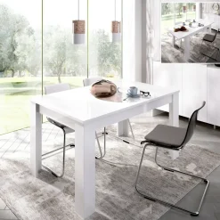 Tavolo allungabile moderno 6-8 posti 140/190x90cm rovere e bianco - Abudula
