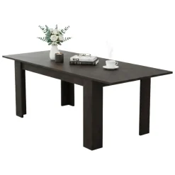 Tavolo Allungabile Nero Antracite Allungabile Meccanismo Estensione Allunga Centrale 200x90x75h cm, Lunghezza Massima 200 cm - Marene