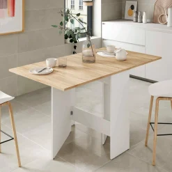 Tavolo allungabile piccolo 2-4 posti 31x77cm bianco e rovere - Arid
