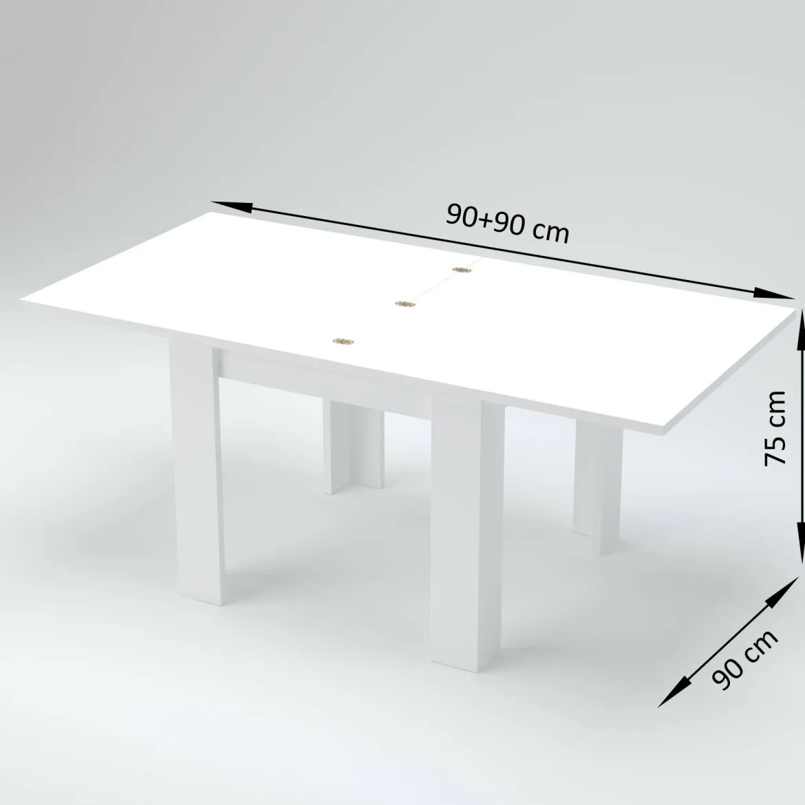 Tavolo allungabile 6-8 posti 90x90cm bianco anticato - Airin