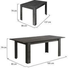 Tavolo allungabile 8-10 posti 137x90cm bianco lucido - Takumi