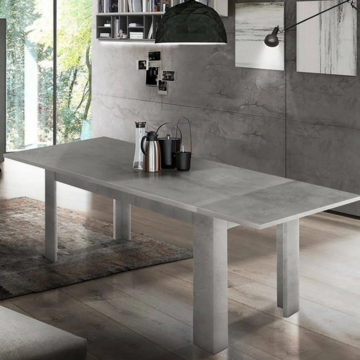Tavolo allungabile 8-10 posti 140/190x90cm grigio - Arizon
