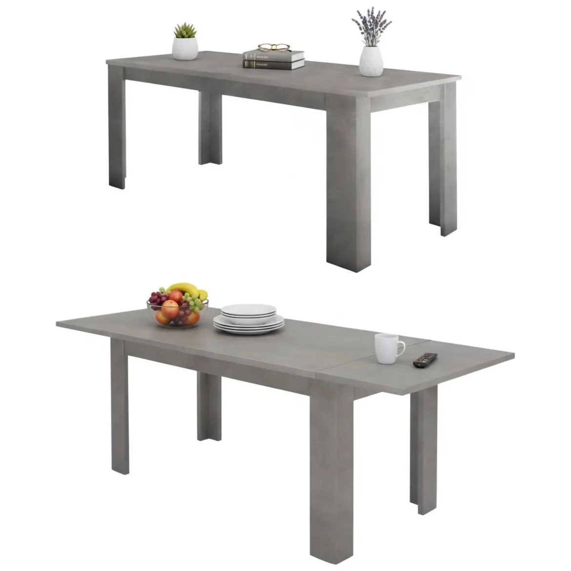 Tavolo allungabile 8-10 posti 140/190x90cm grigio - Arizon