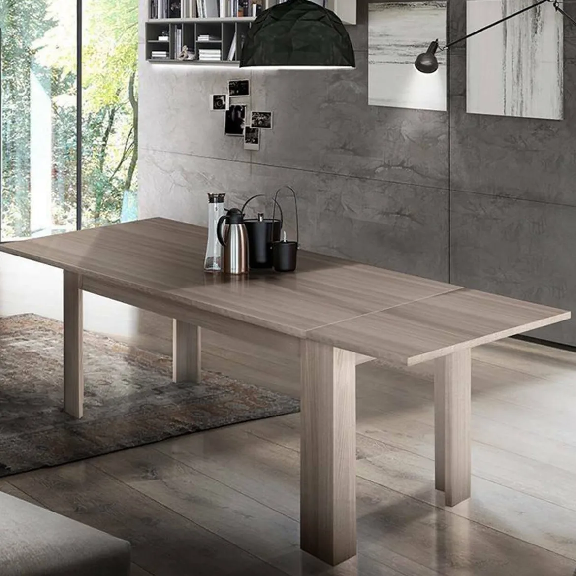 Tavolo allungabile 8-10 posti 160/220x88cm cemento - Artino