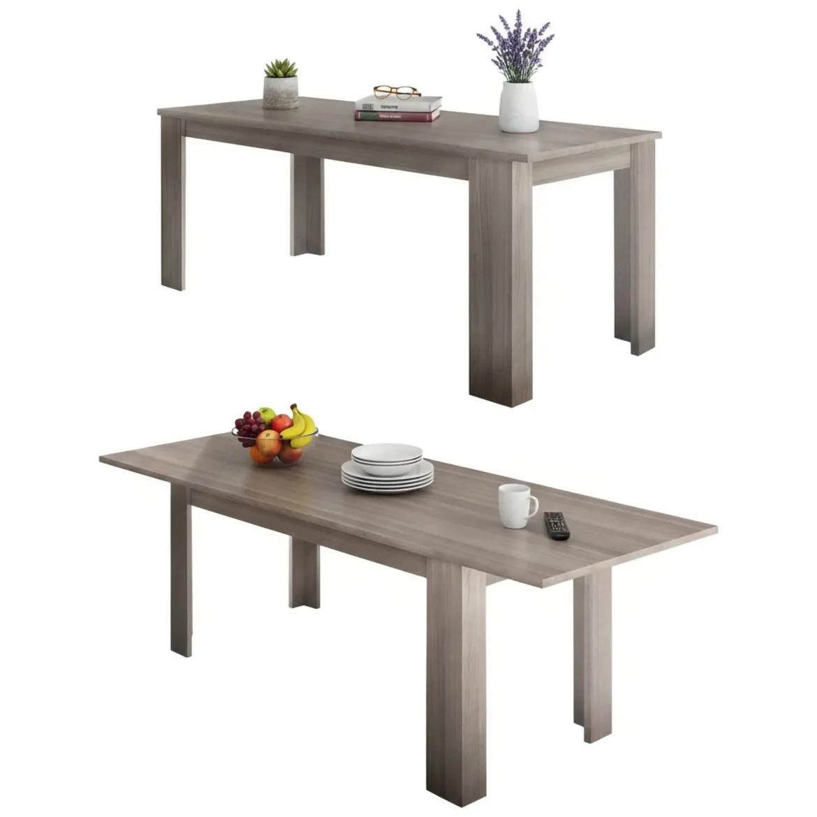 Tavolo allungabile 8-10 posti 160/220x88cm cemento - Artino