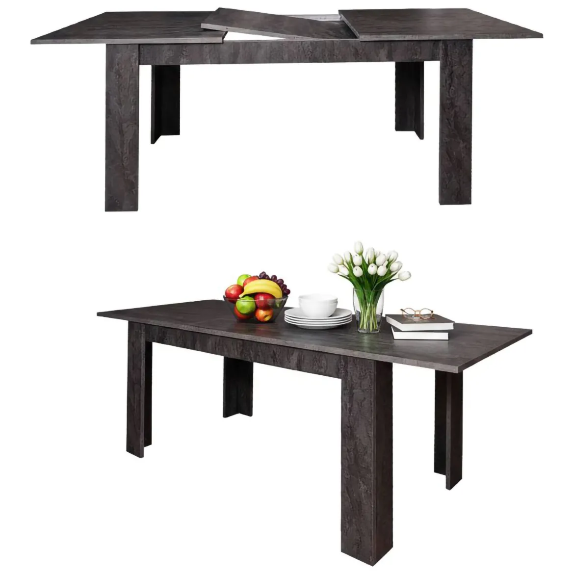 Tavolo allungabile 8-10 posti 160/220x88cm grigio - Artino