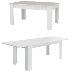 Tavolo allungabile 8-12 posti 160/210x90cm bianco lucido -Agenore