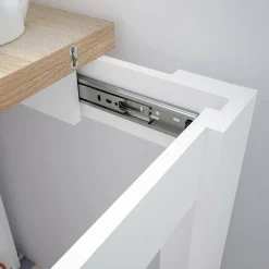 Tavolo allungabile salvaspazio 4-6 posti 67x67/135cm bianco e rovere - Aratro