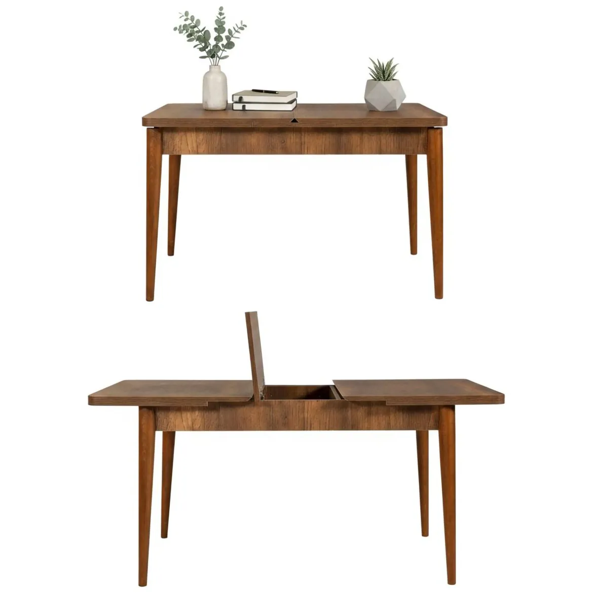 Tavolo allungabile vintage 6-8 posti 130x80cm noce - Dorotea