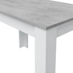 Tavolo cucina rettangolare 6 posti bianco e cemento 109x67cm - Anat