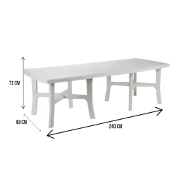 Tavolo da esterno Adonas, 160x90h72 cm, Bianco
