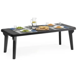 Tavolo da esterno allungabile 8-10 posti 160/220x90cm antracite - Anatre