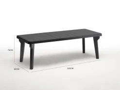 Tavolo da esterno allungabile 8-10 posti 160/220x90cm antracite - Anatre