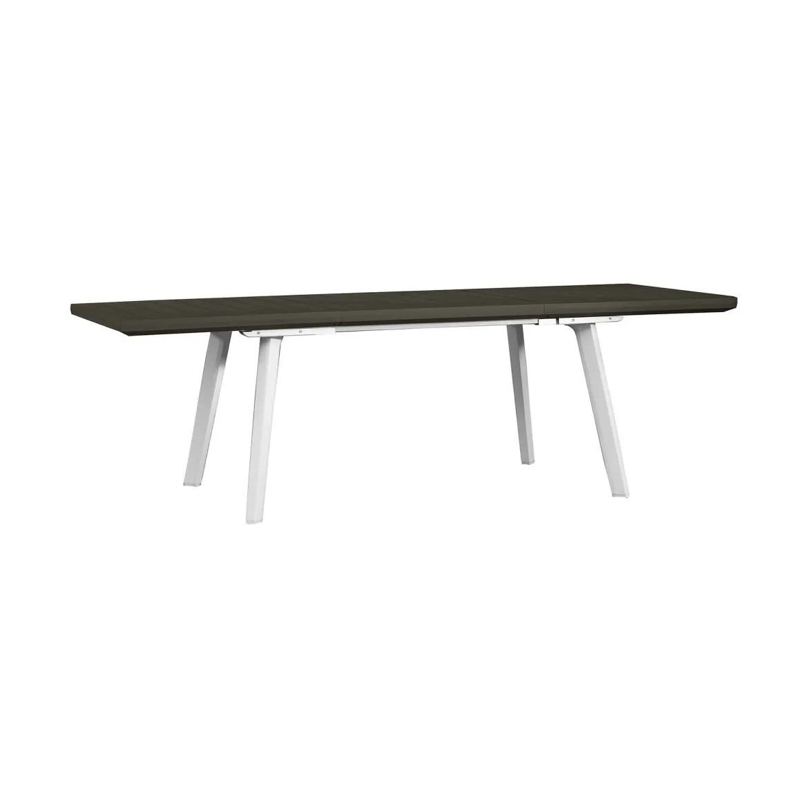 Tavolo da esterno allungabile 8-10 posti 162/241x100cm bianco e grigio scuro - Penticton