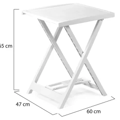 Tavolo da Esterno Bianco 2 Posti Tavolo Tavolo da Esterno Pieghevole 44x44x50h cm, Lunghezza Massima 44 cm Made in Italy - Elpino