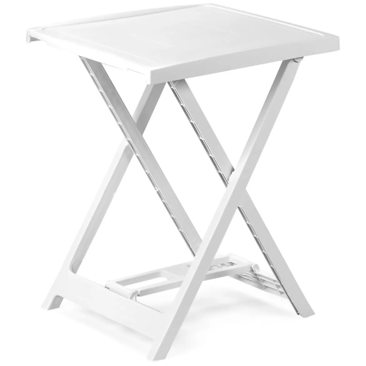 Tavolo da Esterno Bianco 2 Posti Tavolo Tavolo da Esterno Pieghevole 44x44x50h cm, Lunghezza Massima 44 cm Made in Italy - Elpino