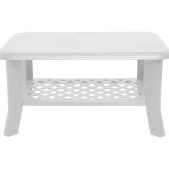 Tavolo da Esterno Bianco 4 Posti Tavolo Tavolino 90x60x46h cm, Forma Rettangolare