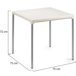 Tavolo da Esterno Bianco 4 Posti Tavolo Tavolo Fisso Quadrato 79x79x72h cm, Lunghezza Massima 79 cm Made in Italy - Normandy