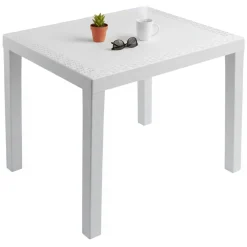 Tavolo da Esterno Bianco 4 Posti Tavolo Tavolo Fisso Rettangolare 78x65x72h cm, Lunghezza Massima 78 cm Made in Italy - Cobbtown