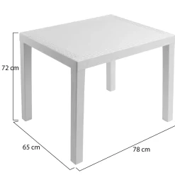 Tavolo da Esterno Bianco 4 Posti Tavolo Tavolo Fisso Rotondo 90x90x72h cm, Lunghezza Massima 90 cm Made in Italy - Brooksdale