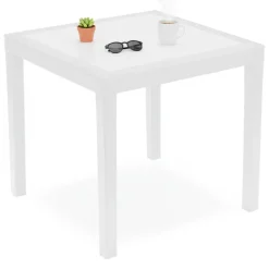 Tavolo da Esterno Bianco 4 Posti Tavolo Tavolo da Esterno Fisso 78x78x73h cm, Lunghezza Massima 78 cm Made in Italy - Frostproof