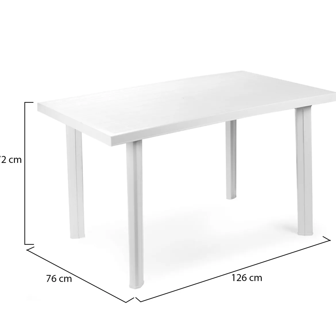 Tavolo da Esterno Bianco 6 Posti Tavolo Tavolo Fisso Ovale 137x88x72h cm, Lunghezza Massima 137 cm Made in Italy - Roxton