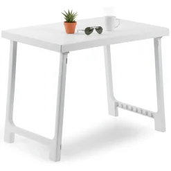 Tavolo da Esterno Bianco 6 Posti Tavolo Tavolo Fisso Rettangolare 81x56x63h cm, Lunghezza Massima 81 cm Made in Italy - Beechwood