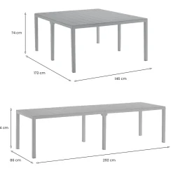 Tavolo da esterno Campana, 292x86 h74 cm, Grigio