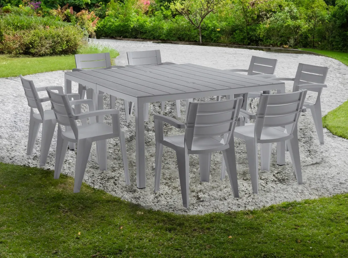 Tavolo da esterno Campana, 292x86 h74 cm, Grigio