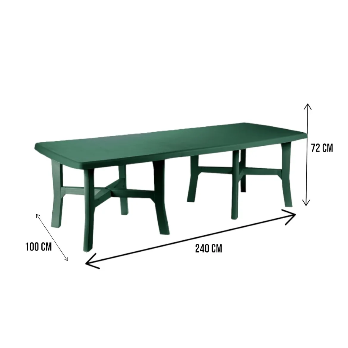 Tavolo da esterno Dhysa, 160x90h72 cm, Verde