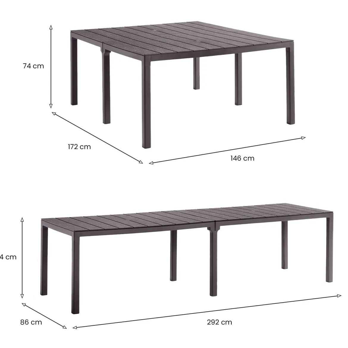 Tavolo da Esterno Marrone 12 Posti Meccanismo Estensione Multiposizione 292x86x74h cm, Impermeabile - Campana