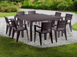 Tavolo da Esterno Marrone 12 Posti Meccanismo Estensione Multiposizione 292x86x74h cm, Impermeabile - Campana