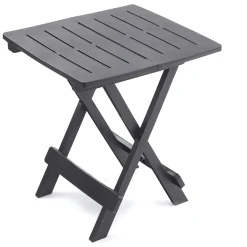 Tavolo da Esterno Nero Antracite 2 Posti Lunghezza Massima 44 cm 44x44x50h cm, Finitura Effetto Liscio Made in Italy - Elpino