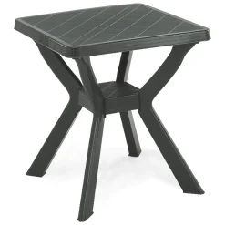 Tavolo da Esterno Nero Antracite 4 Posti Lunghezza Massima 70 cm 70x70x72h cm, Finitura Effetto Quadrettato Made in Italy - Straven
