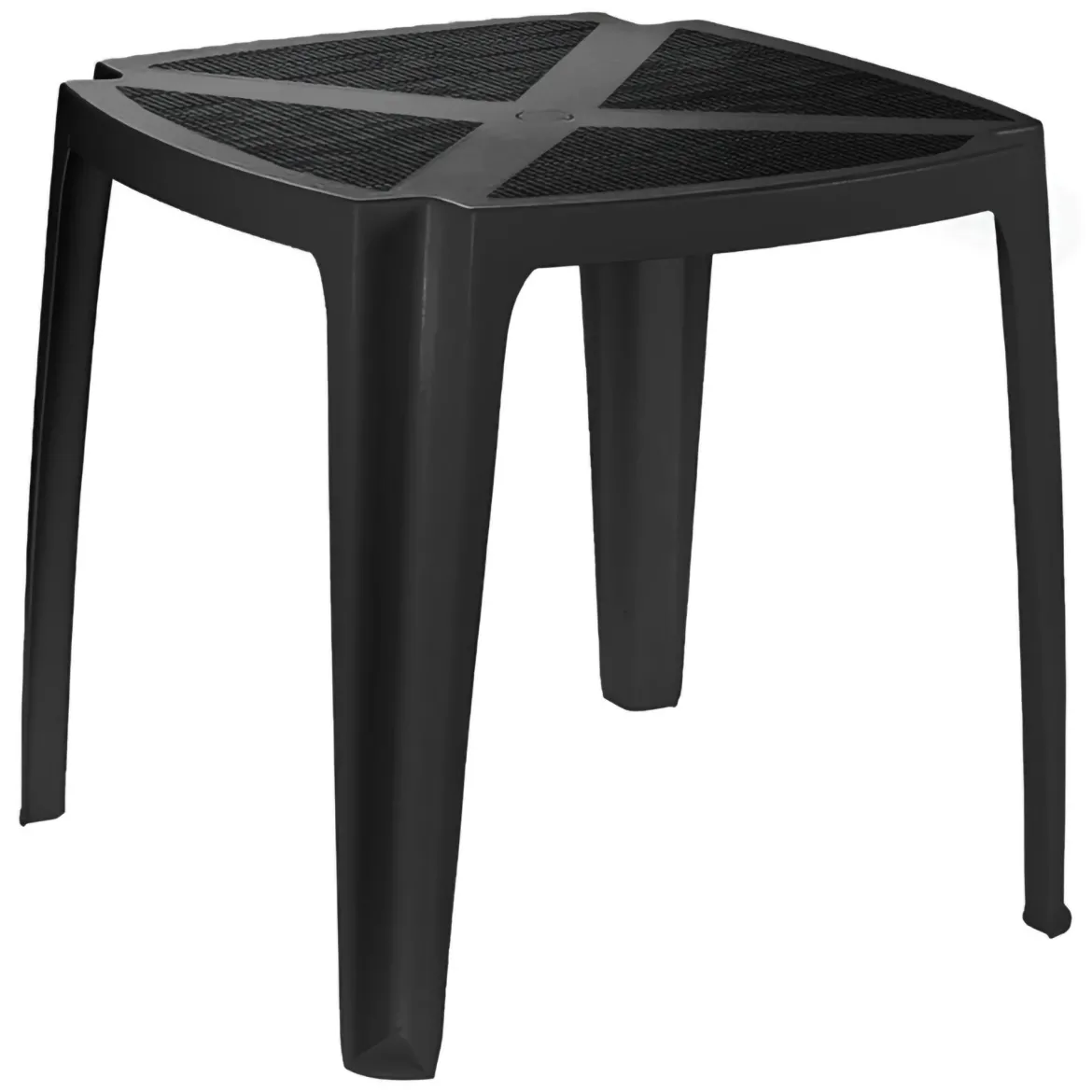 Tavolo da Esterno Nero Antracite 4 Posti Lunghezza Massima 75 cm 75x75x72h cm, Finitura Effetto Rattan Made in Italy - Stillions