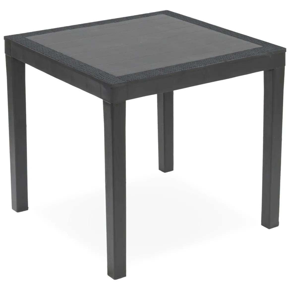 Tavolo da Esterno Nero Antracite 4 Posti Lunghezza Massima 79 cm 79x79x72h cm, Finitura Effetto Liscio Made in Italy - Normandy