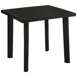 Tavolo da Esterno Nero Antracite 4 Posti Lunghezza Massima 80 cm 80x75x72h cm, Finitura Effetto Liscio Made in Italy - Tessner