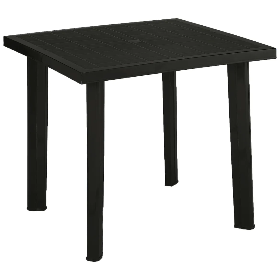 Tavolo da Esterno Nero Antracite 4 Posti Lunghezza Massima 80 cm 80x75x72h cm, Finitura Effetto Liscio Made in Italy - Tessner