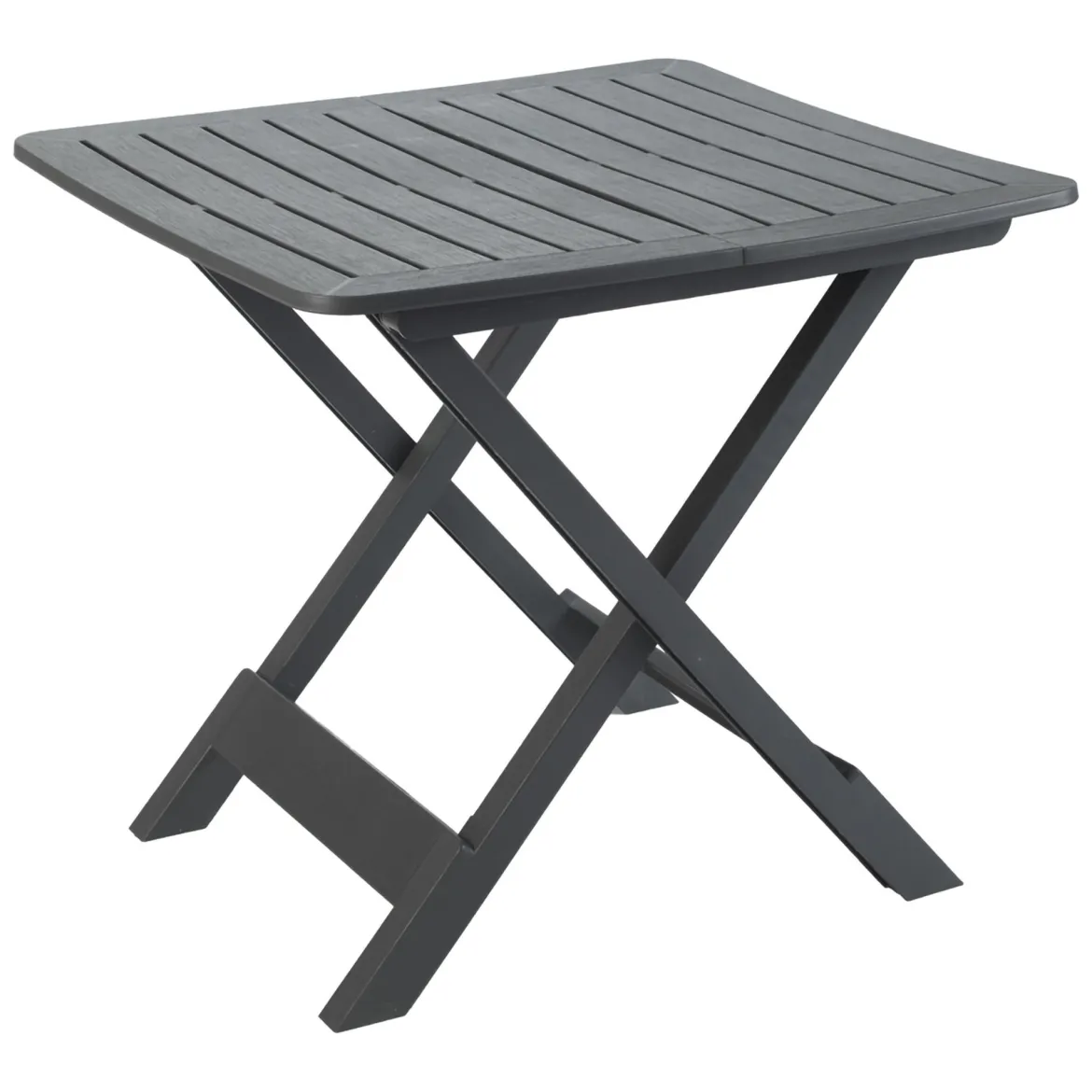 Tavolo da Esterno Nero Antracite 4 Posti Pieghevole 79x72x70h cm, Tavolo Tavolo Pieghevole Rettangolare Made in Italy - Ruthton